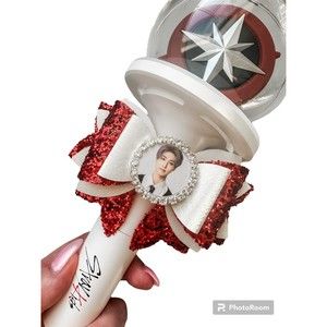 COPY - HAN Stray Kids Photo Light Stick Decoration Bow Super Bowl Red & White D…
